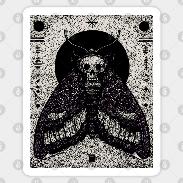 Gothic Hawkmoth - The Occult Messenger Sticker by TuncGK